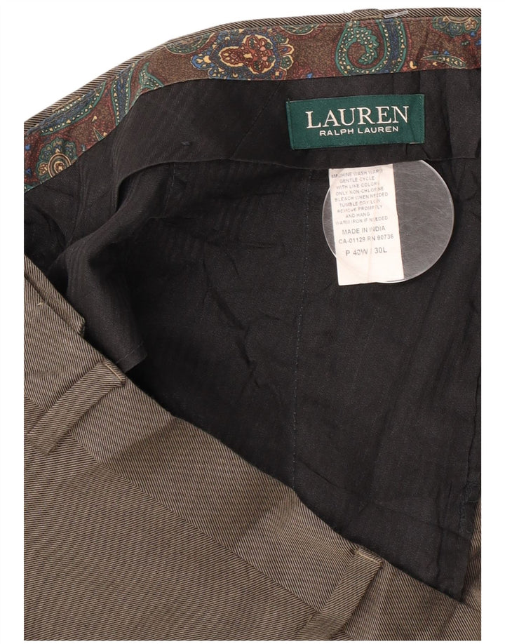 Pantaloni de costum drepți pentru bărbați Ralph Lauren L40 L30 poliester gri