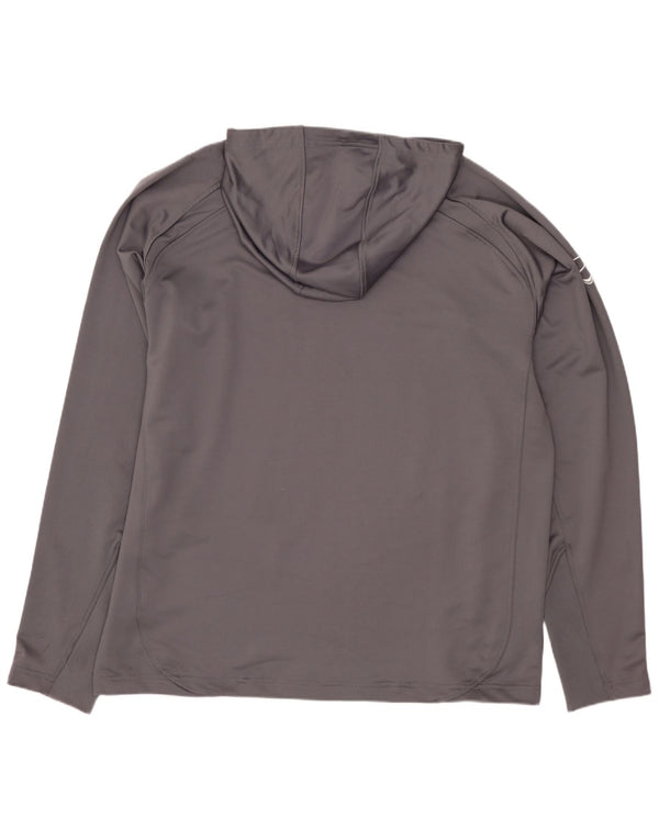 Top grafic cu glugă NIKE Dri Fit pentru bărbați cu mânecă lungă UK 42/44 mare gri