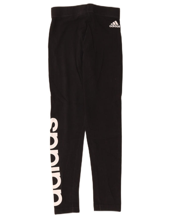Leggings grafic Adidas pentru femei UK 4 XS bumbac negru