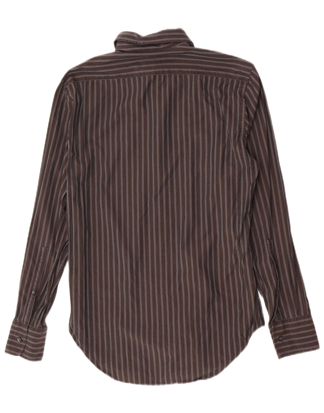 Trussardi cămașă bărbați mărimea 39 15 1/2 bumbac cu dungi gri mediu