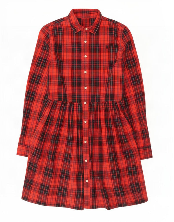 Rochie cămașă de flanel vintage fete 15-16 ani roșu caroserie