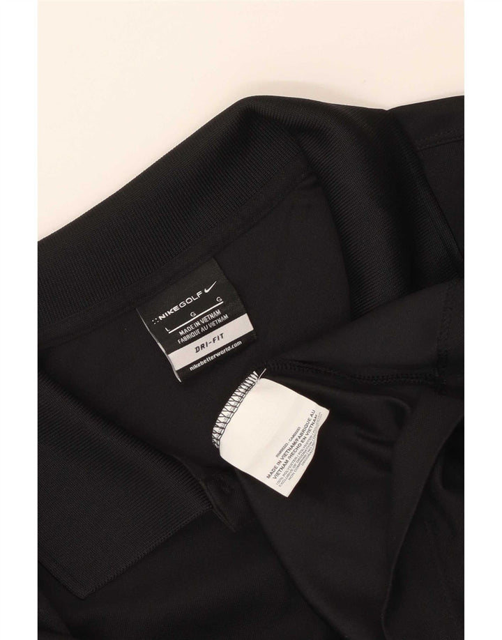 Tricou polo Nike Dri Fit pentru bărbați, mare, negru, poliester