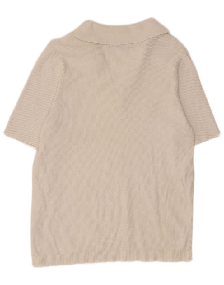 Tricou polo pentru femei Marks & Spencer UK 14, mare, alb, bumbac