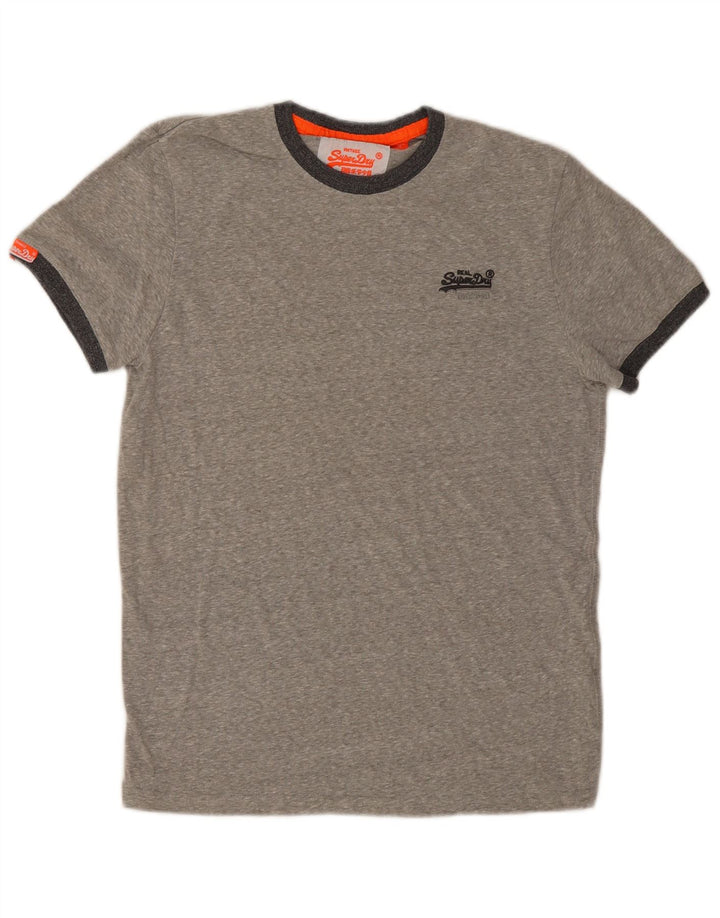 Tricou pentru bărbați Superdry Top din bumbac cu pete gri mediu