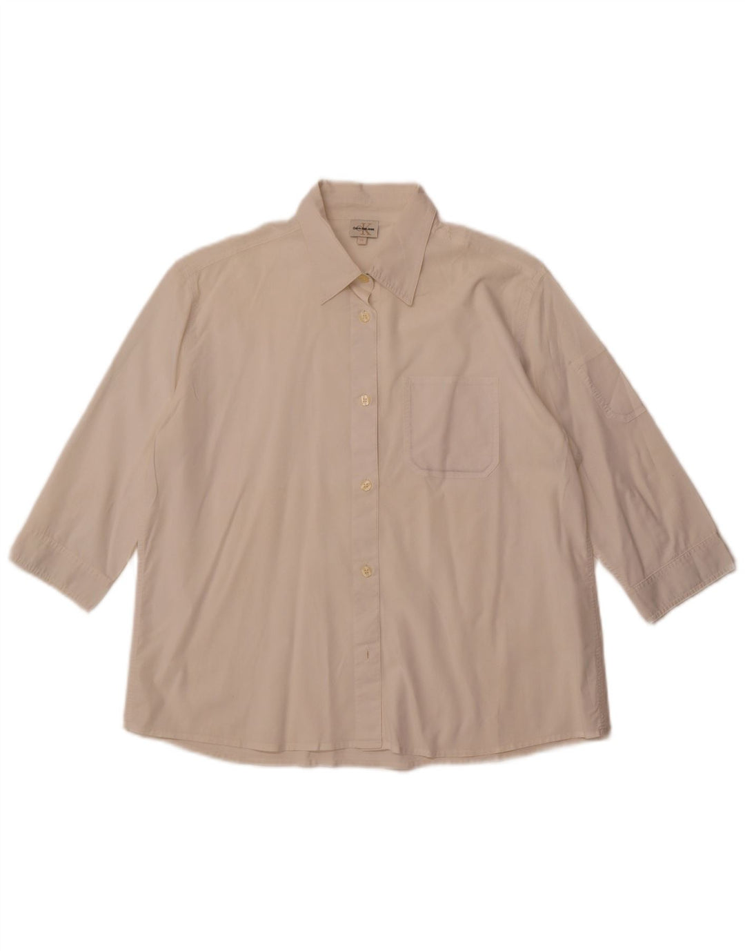 Cămașă pentru femei CALVIN KLEIN JEANS cu mâneci 3/4 UK 16, mare, alb