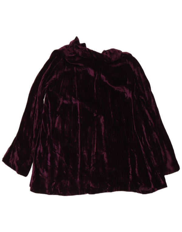 Rochie tunică din catifea cu mânecă lungă pentru femei UK 12 Violet mediu