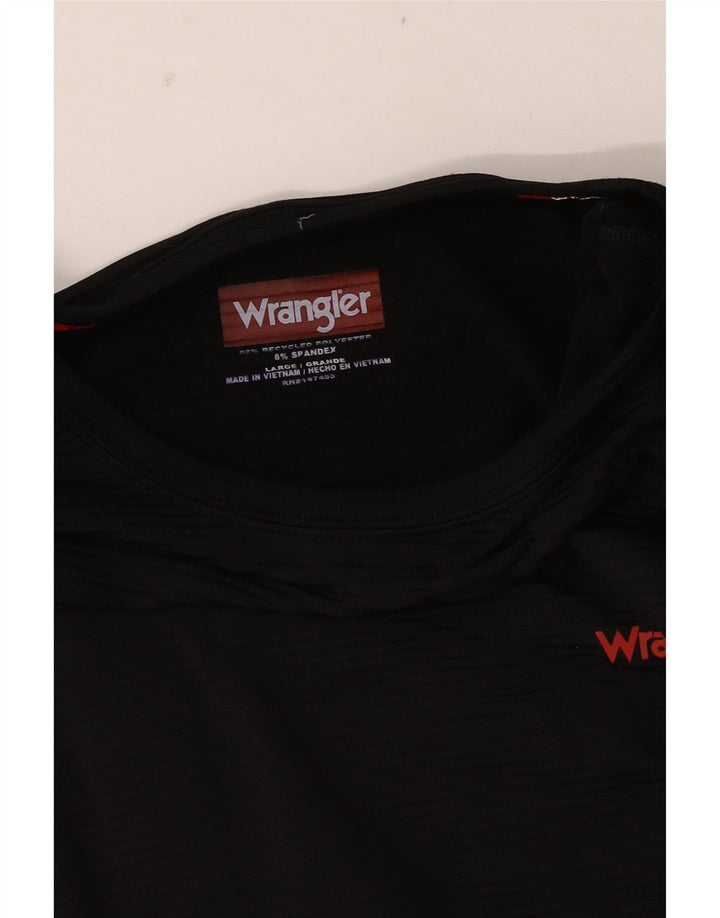 Top pentru bărbați Wrangler cu mânecă lungă, mare, negru, poliester