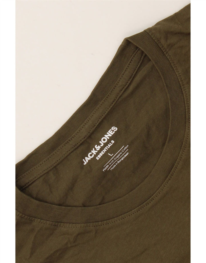 Tricou Jack & Jones pentru bărbați Top mare din bumbac kaki