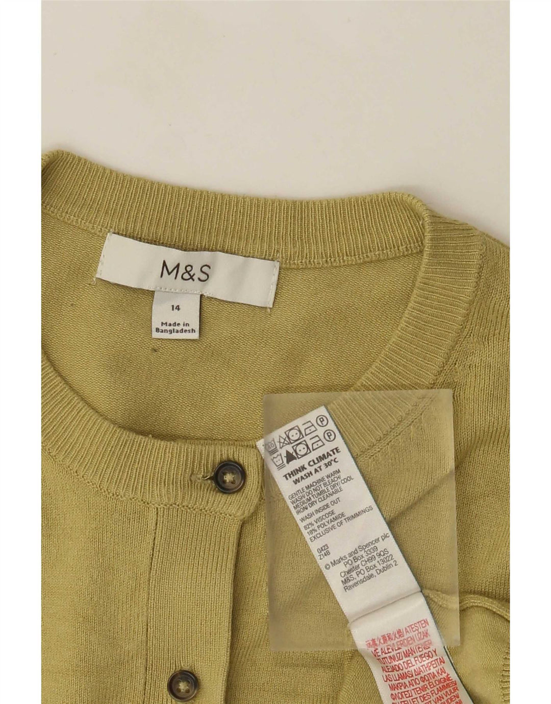 Pulover cardigan pentru femei Marks & Spencer UK 14 Medium Green Viscose