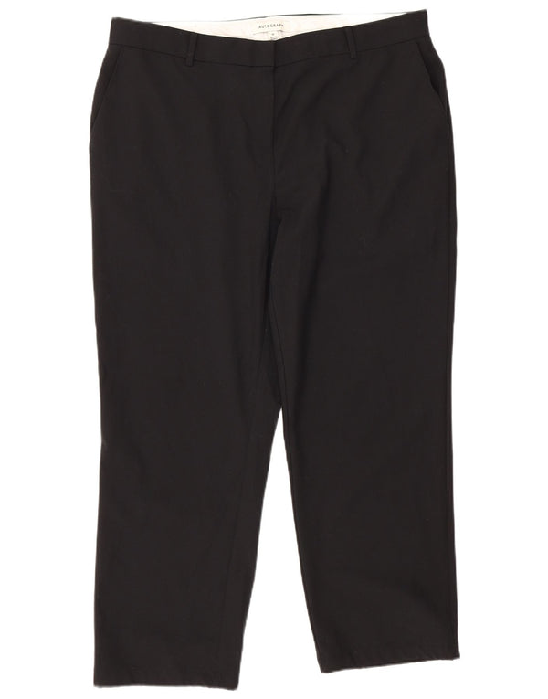 Marks & Spencer Pantaloni de costum crop autograf pentru femei UK 18 XL W36 L26 Negru
