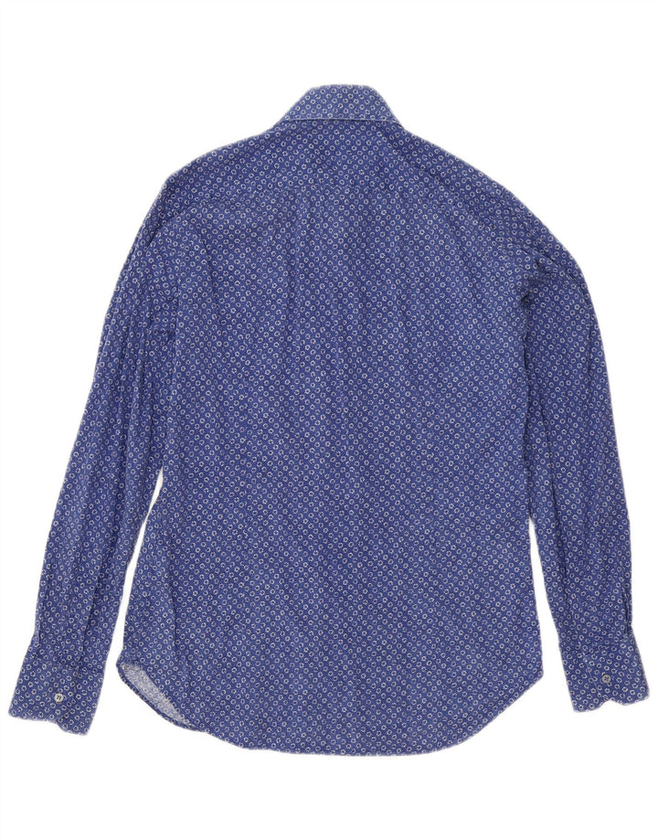 Cămașă pentru bărbați Liu Jo Slim Fit, bumbac cu pete albastre medii