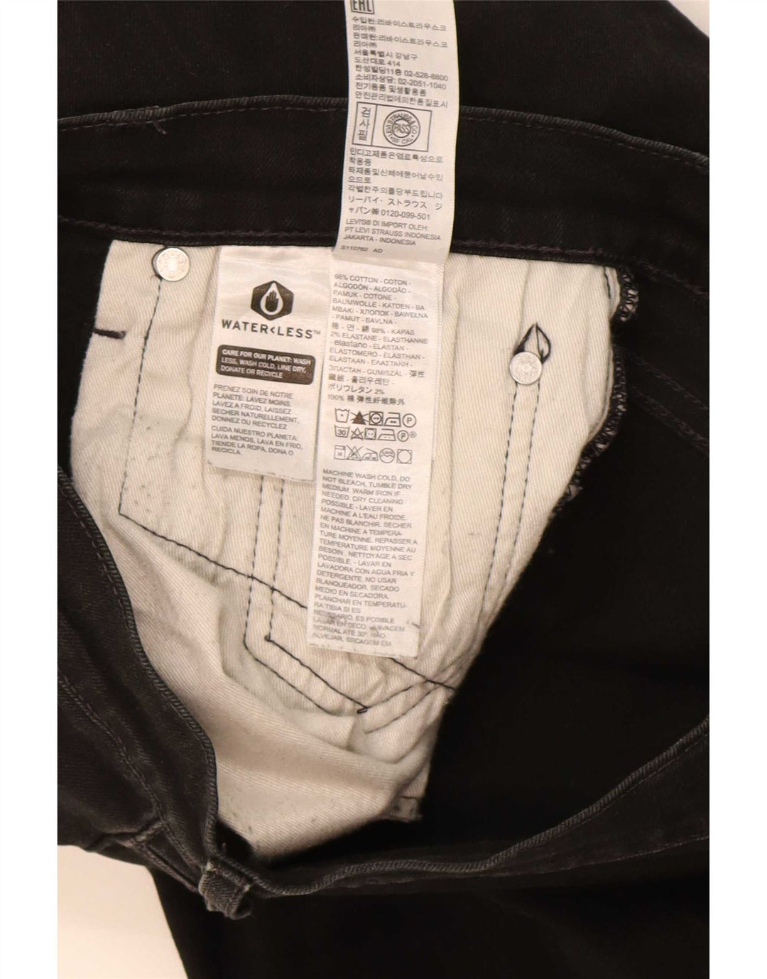 Blugi drepti pentru bărbați Levi's W30 L32 bumbac negru