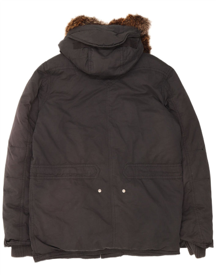 Palton căptușit cu glugă Levi's pentru bărbați UK 42 XL poliester negru
