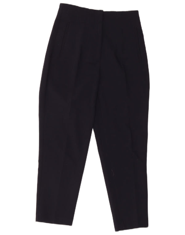 Pantaloni de costum crop conici pentru femei Zara Mediu L28 L26 Poliester bleumarin