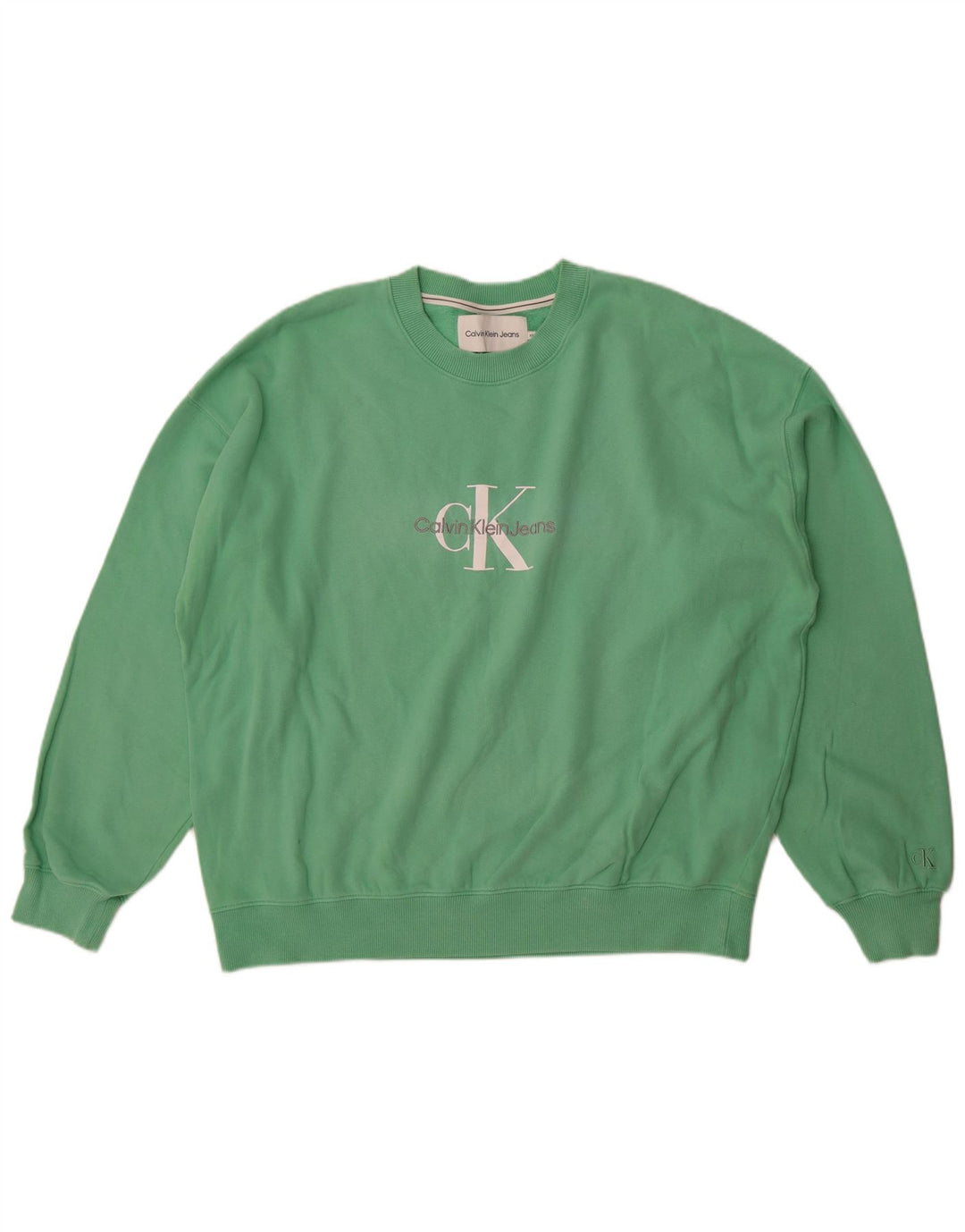 Calvin Klein Jeans Pulover grafic pentru bărbați, bumbac verde 2XL