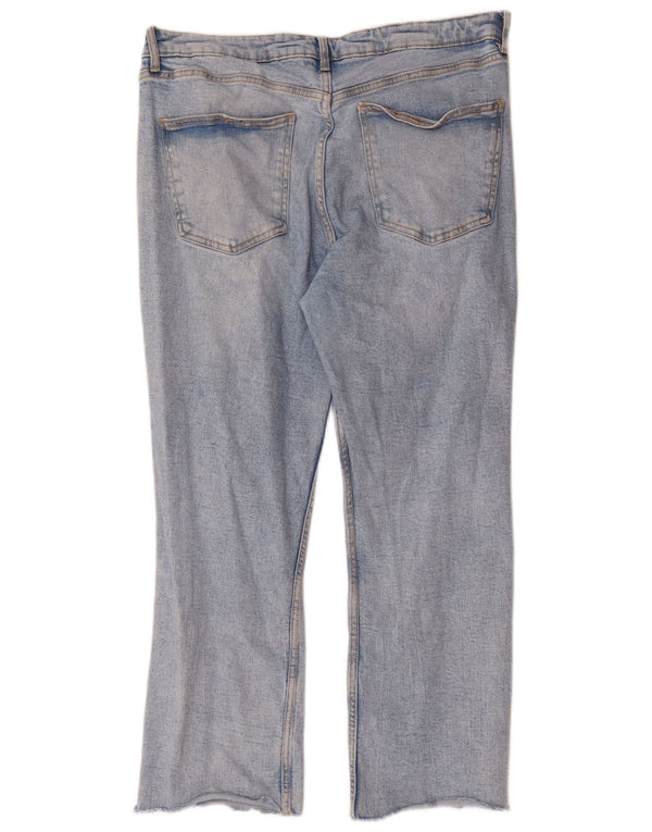 Blugi drepti pentru femei Zara EU 46 2XL W36 L26 Albastru Bumbac