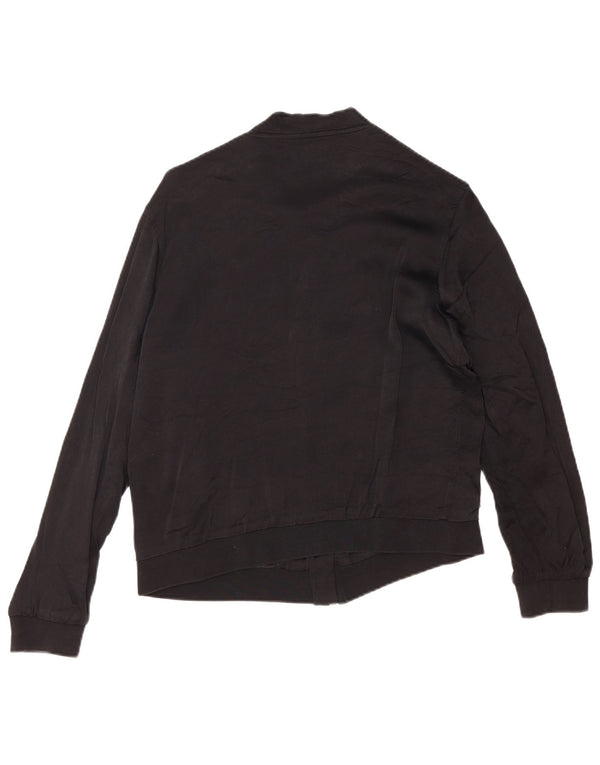 Jachetă de top pentru trening cu grafică Zara pentru femei UK 10 Small Black Floral