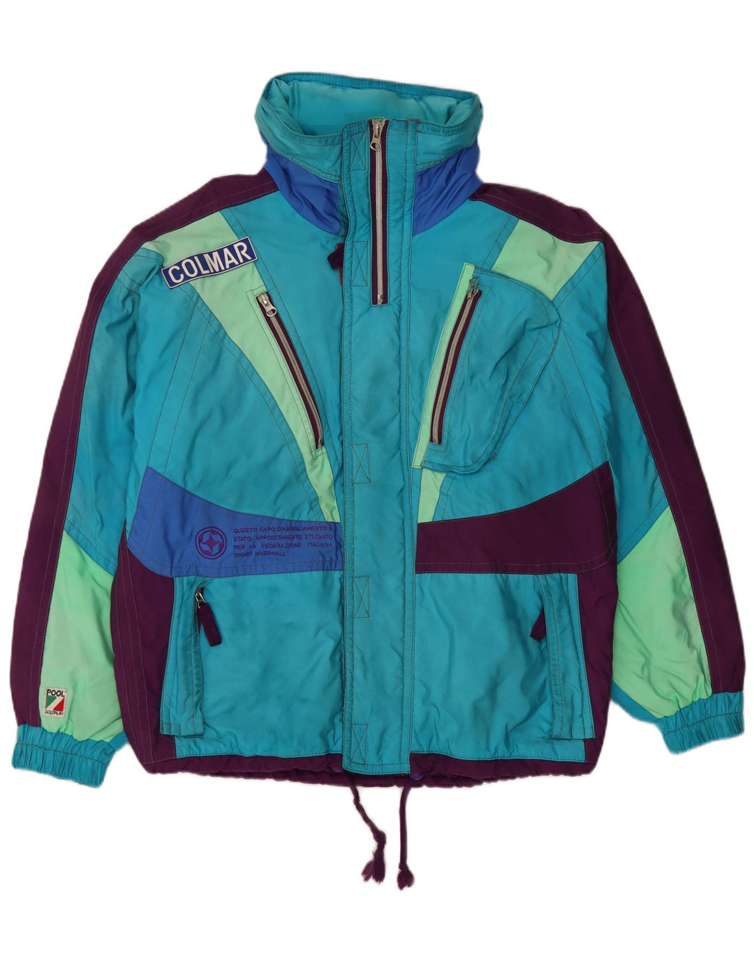 Jachetă de schi cu glugă COLMAR pentru bărbați IT 44 XS, albastru, cu glugă