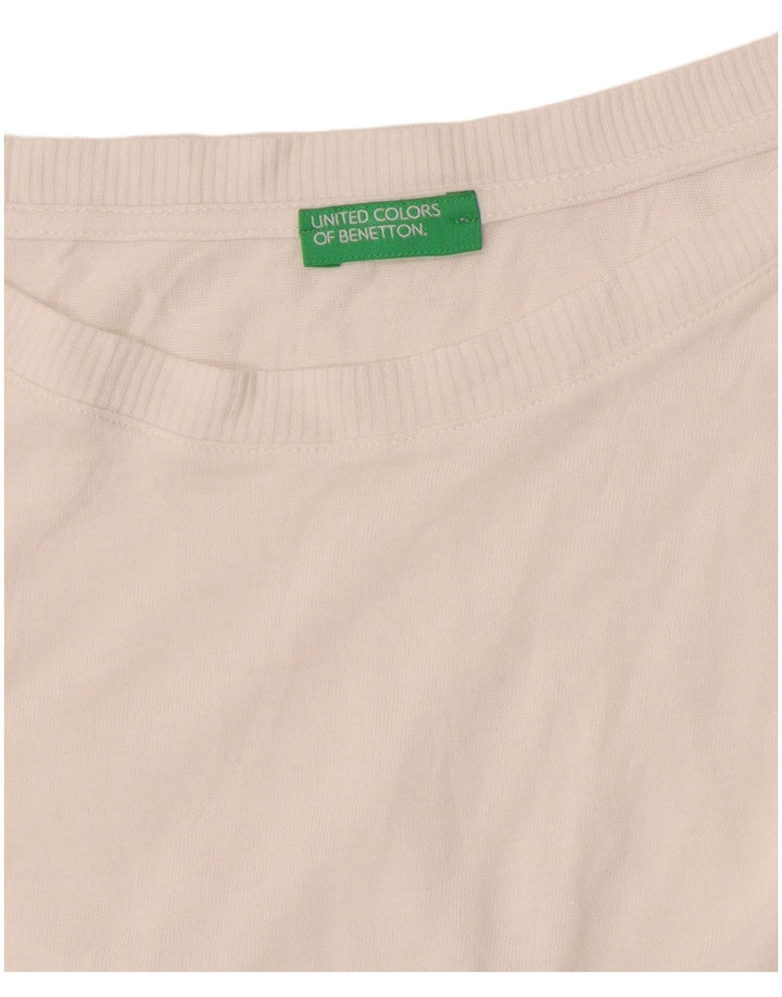 Pulover pentru femei BENETTON cu gâtul cu barca UK 14 Medium White