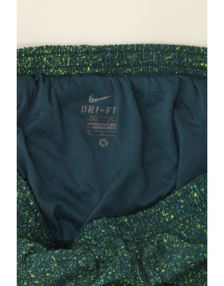 NIKE Womens Sport Shorts UK 10 Small  Green Spotted Polyester Vintage Nike and Second-Hand Nike from Messina Hembry 