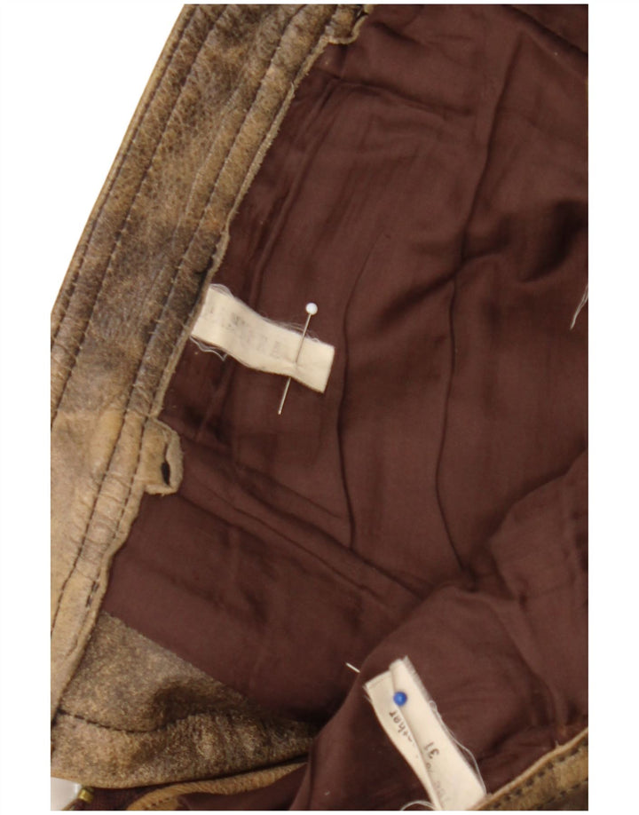 Pantaloni din piele pentru bărbați Pantera Mărimea 31 W31 L33 piele maro