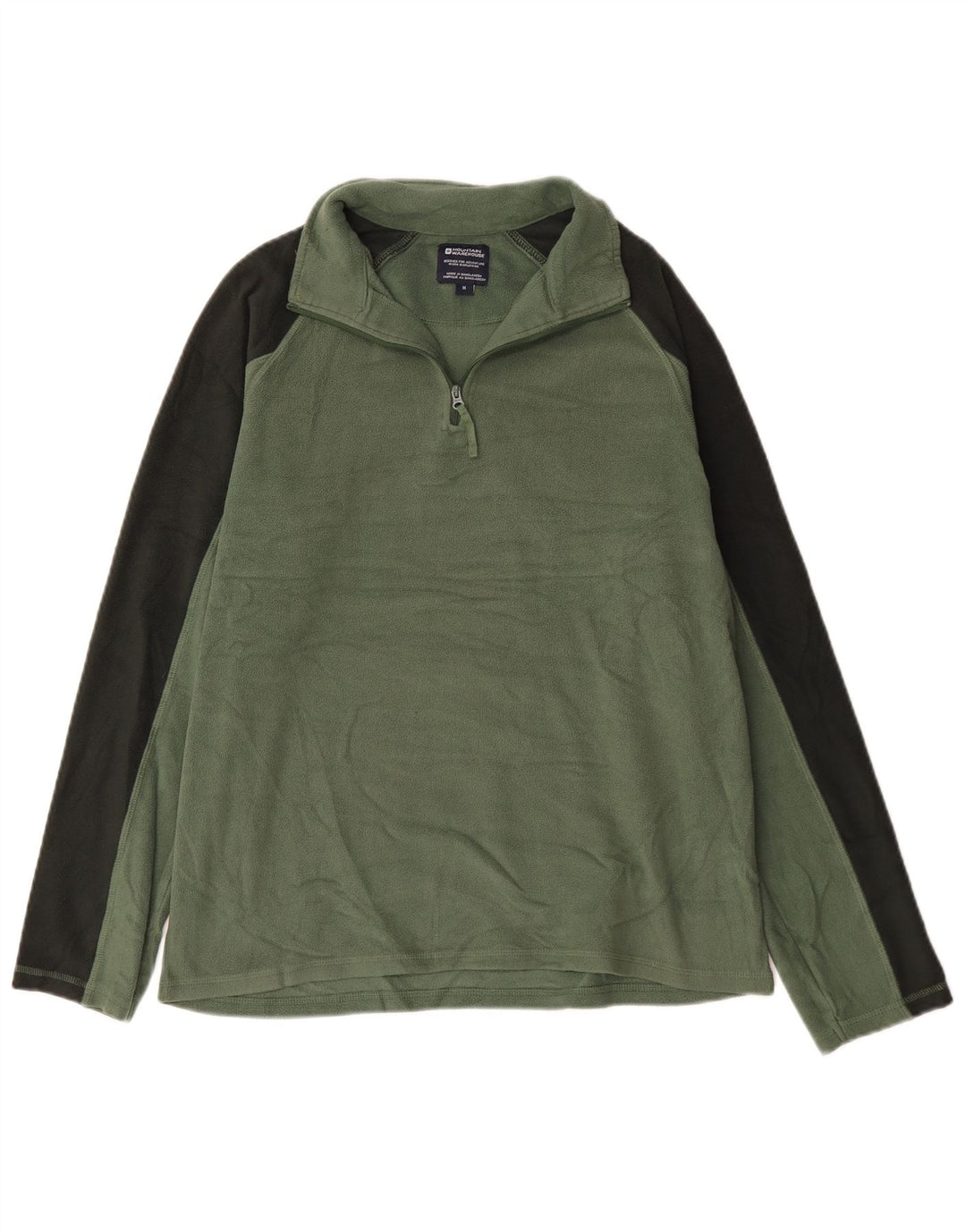 Jumper pentru bărbați Mountain Warehouse, din lână, cu fermoar, verde mediu
