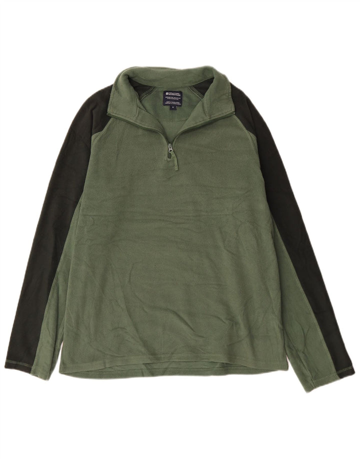 Jumper pentru bărbați Mountain Warehouse, din lână, cu fermoar, verde mediu