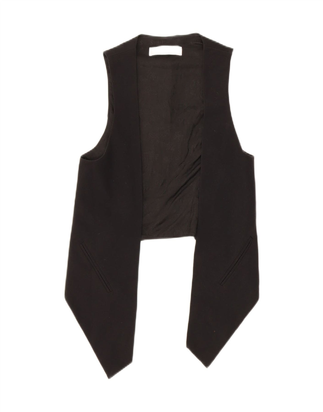 GUESS BY MARCIANO Womens Asymmetric OPEN Waistcoat IT 40 Small Black Vintage Guess By Marciano and Second-Hand Guess By Marciano from Messina Hembry 