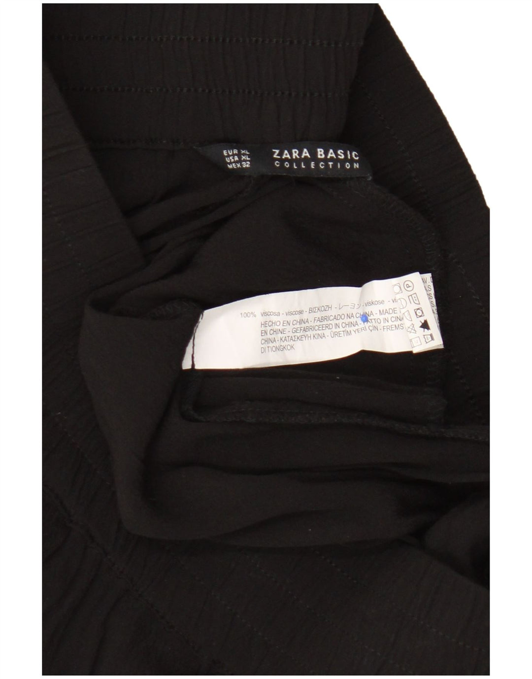 Pantaloni scurți Zara femei XL W32 viscoză neagră