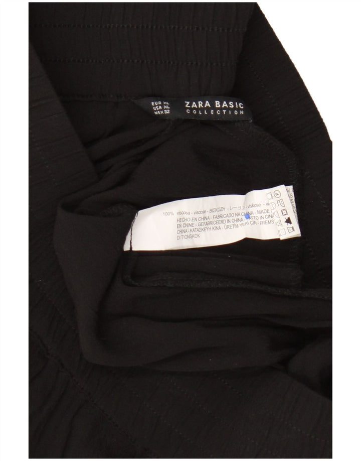 Pantaloni scurți Zara femei XL W32 viscoză neagră