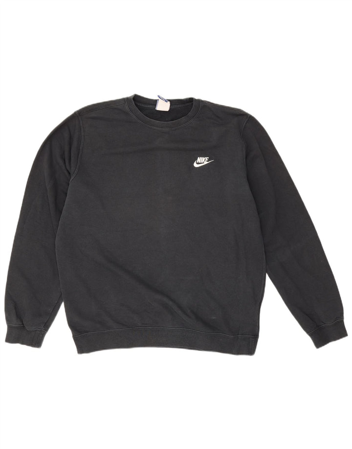Pulover NIKE pentru bărbați, bumbac mediu negru