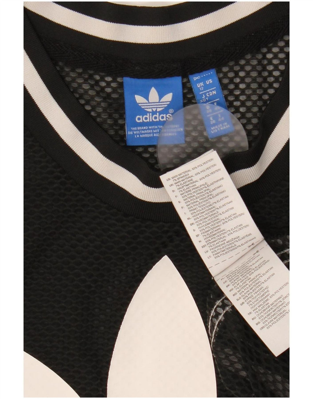 Vesta grafică pentru femei Adidas UK 12 Poliester mediu negru