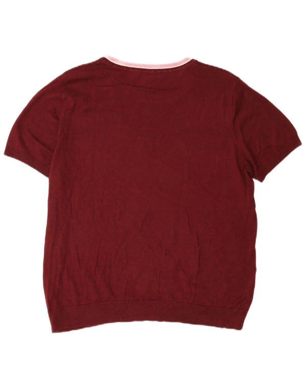 Max Mara Womens Weekend Boat Neck Jumper Sweater UK 16 Large Burgundy