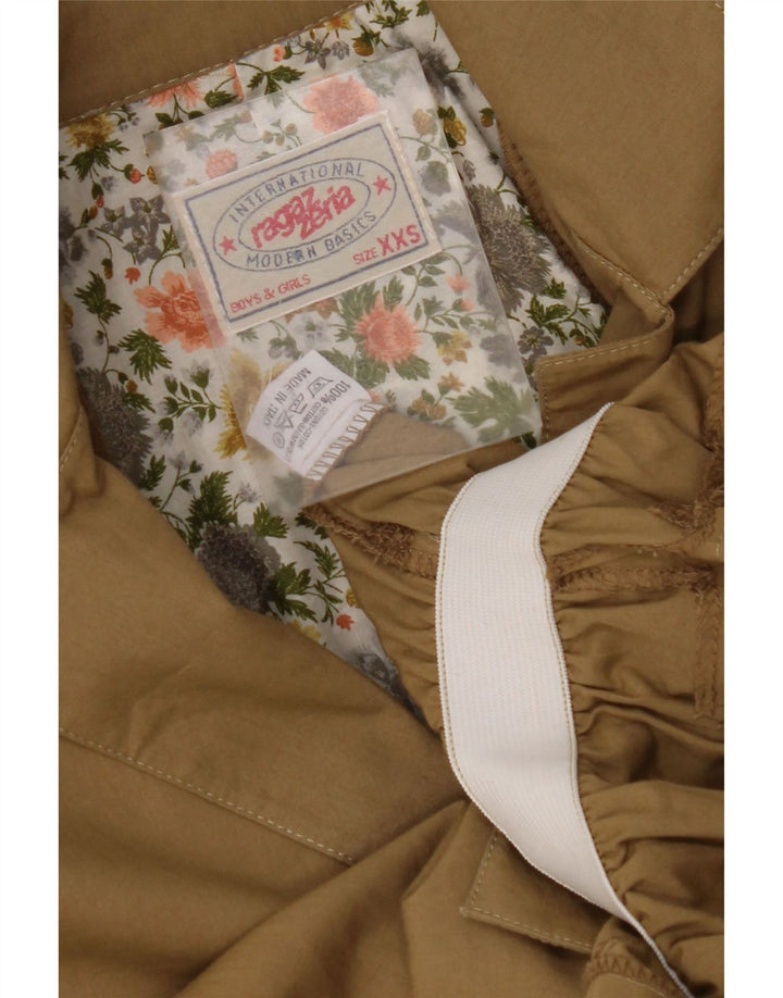 Jachetă pentru femei VINTAGE cu glugă cu 4 nasturi Mărimea 6 2XS bumbac maro