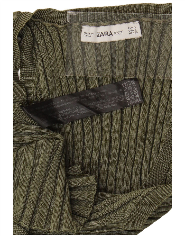 Vestă pentru femei Zara UK 14 Large Kaki Viscose