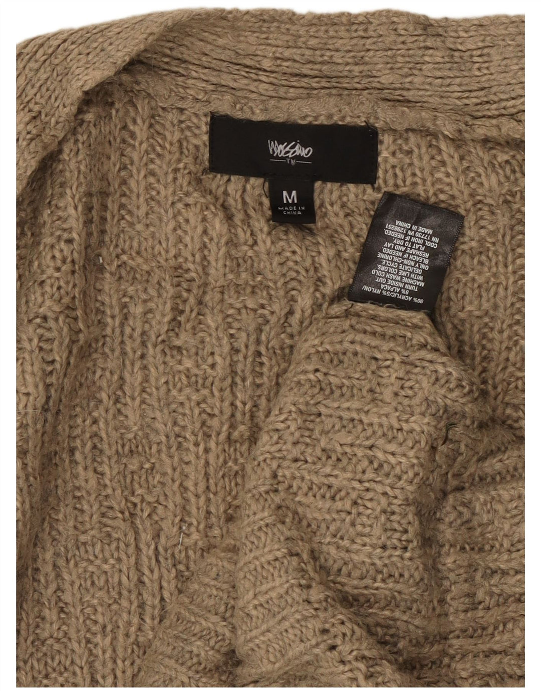 Pulover cardigan deschis pentru femei MOSSIMO UK 14 Medium Bej Acrilic