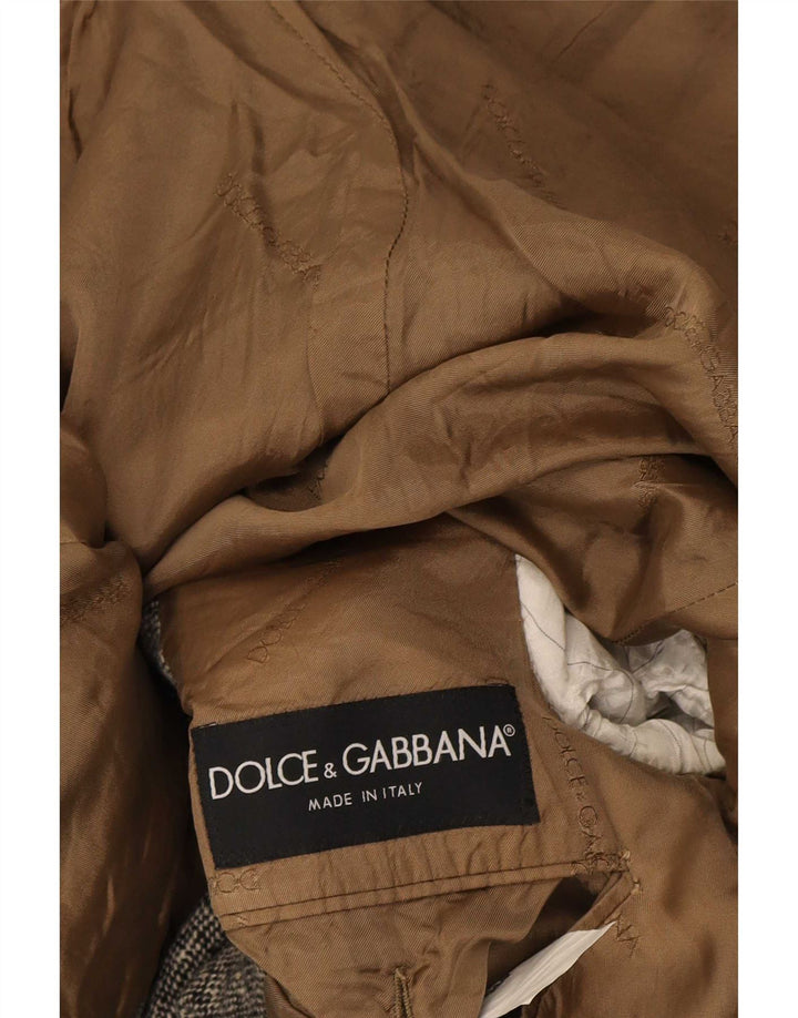 Blazer pentru bărbați Dolce & Gabbana, cu 1 nasture, IT 52 XL, lână gri cu pete