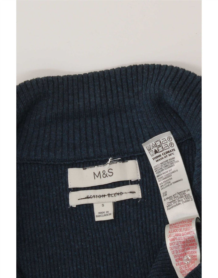 Pulover cardigan pentru bărbați Marks & Spencer, poliester albastru mic