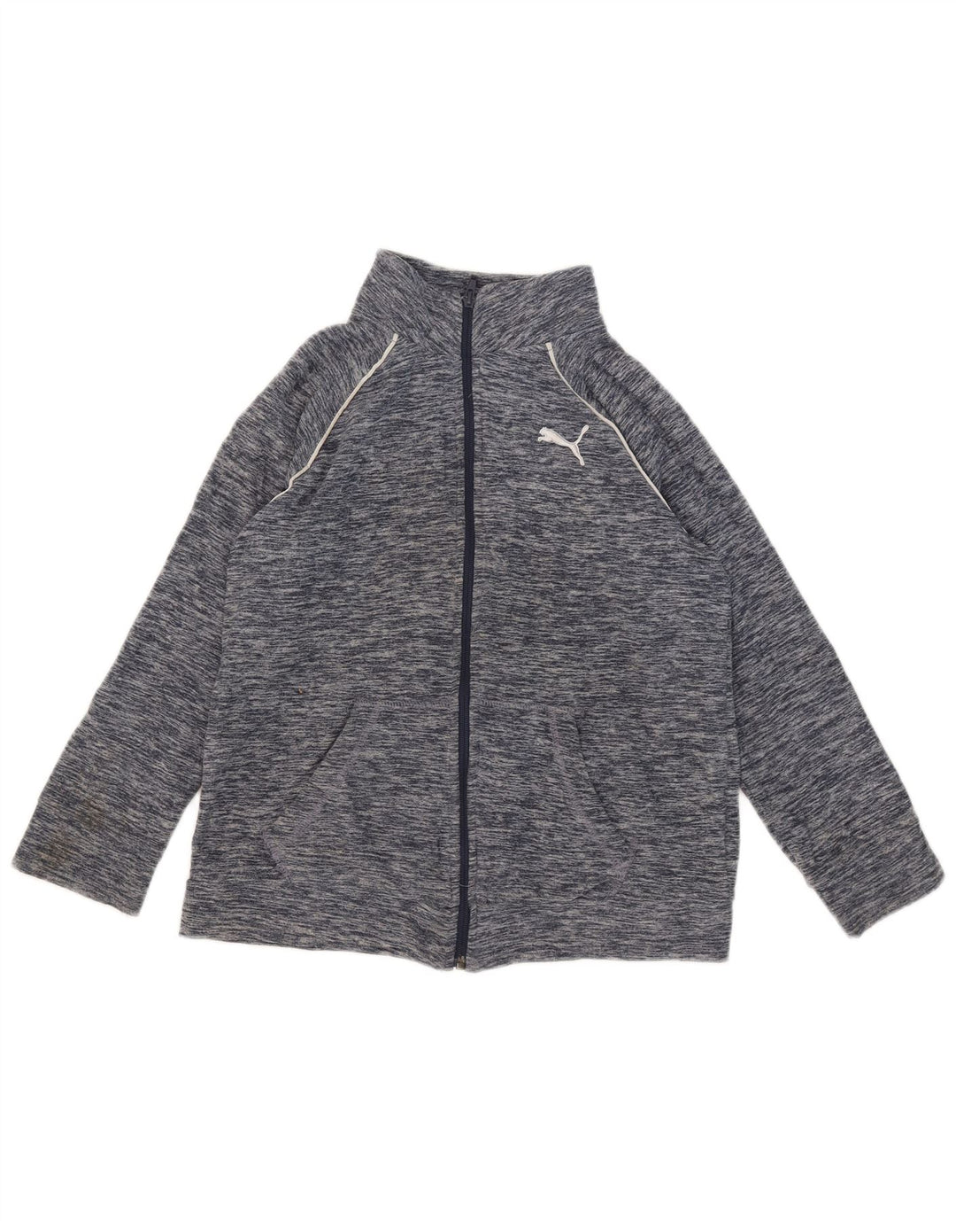 Jachetă fleece Puma pentru băieți 12-13 ani, mare, albastru bleumarin, poliester pătat