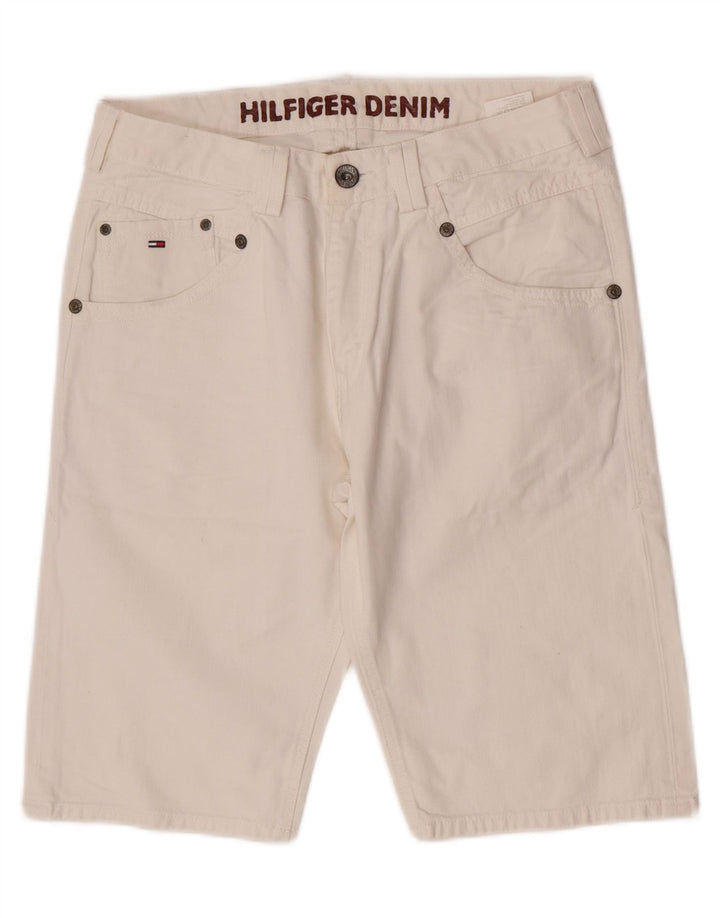 Pantaloni scurți din denim pentru bărbați Tommy Hilfiger W32 bumbac alb mediu
