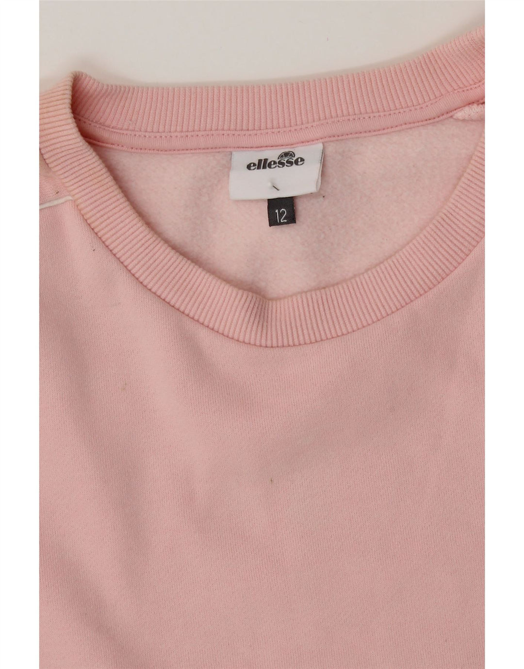 ELLESSE Womens Crop Graphic Sweatshirt Jumper UK 12 Medium Pink Vintage Ellesse and Second-Hand Ellesse from Messina Hembry 