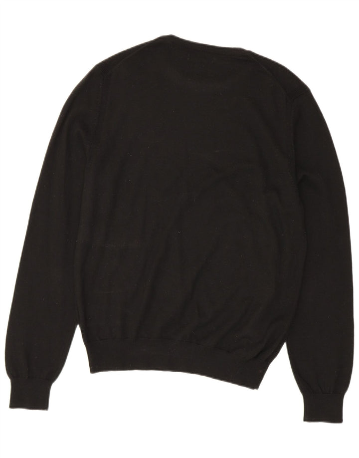 DACK'S Womens Crew Neck Jumper Sweater UK 16 Large Black Merino Wool