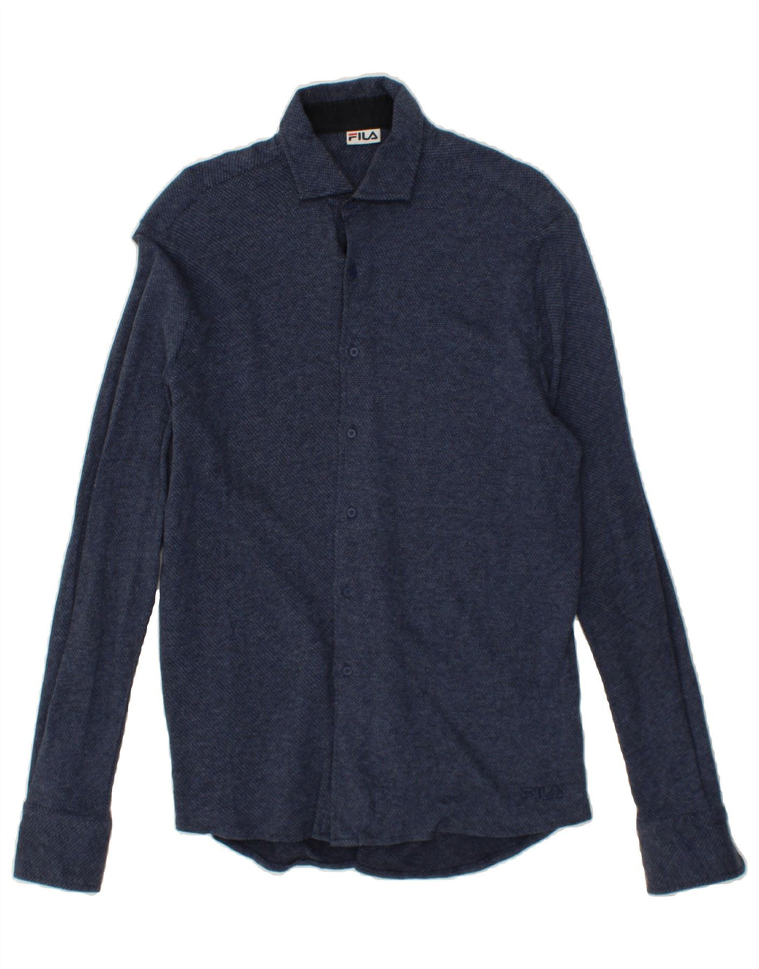 FILA Mens Flannel Shirt Medium Navy Blue Vintage Fila and Second-Hand Fila from Messina Hembry 