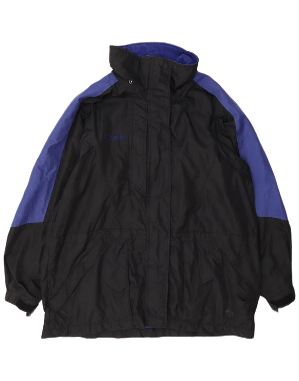 Jachetă de ploaie cu grafică Columbia pentru femei UK 18 XL, negru, bloc de culoare
