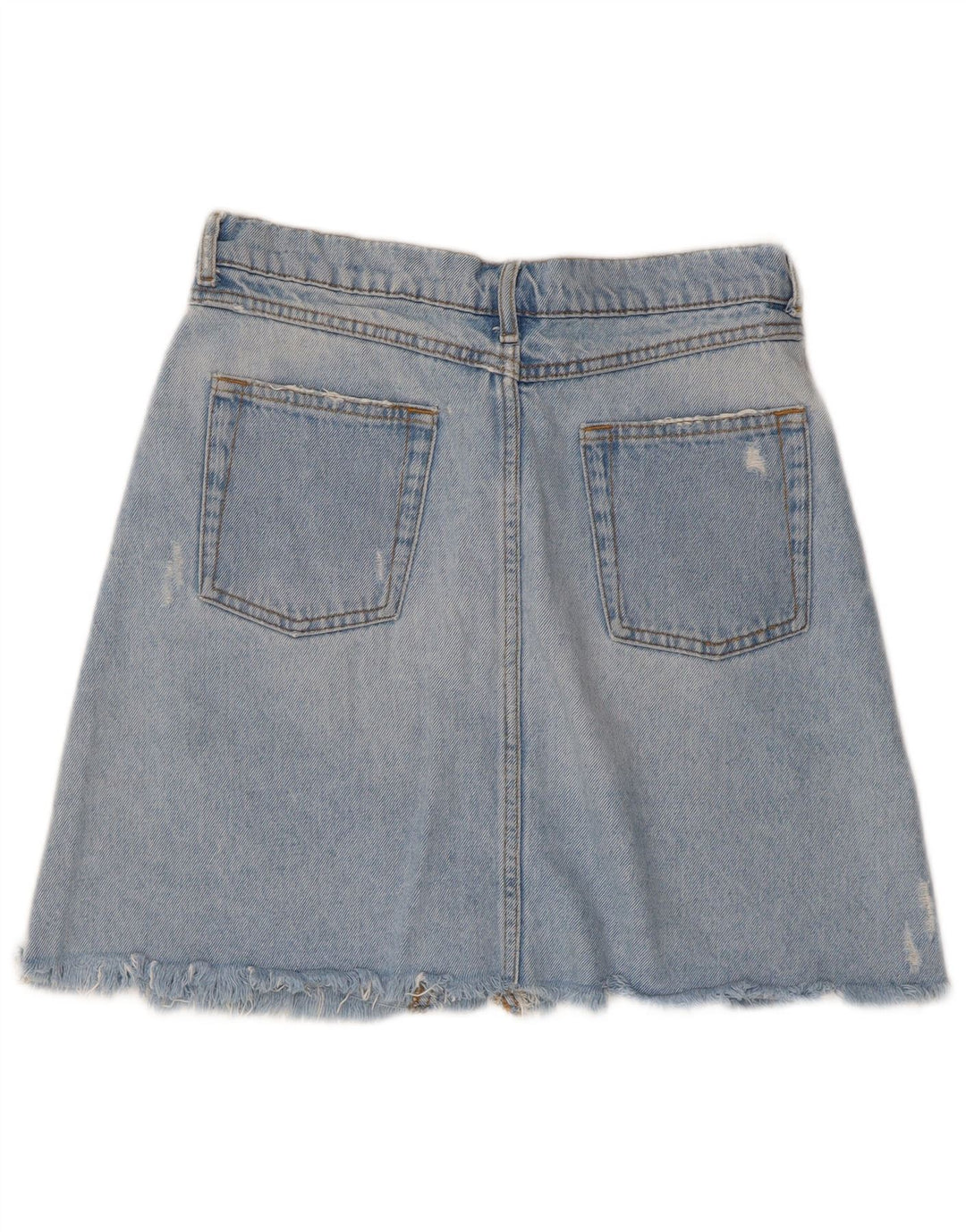 Fusta Mini Denim Distressed pentru Damă Zara Medium W28 Bumbac Albastru