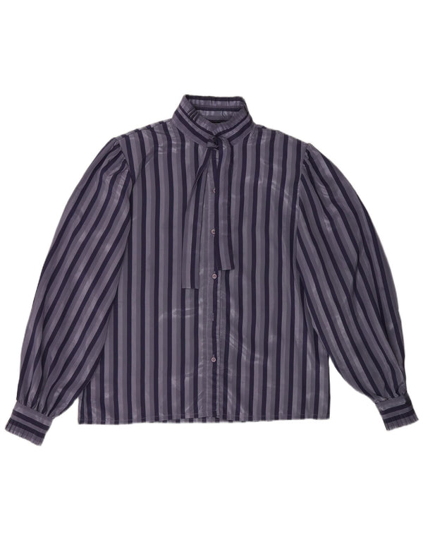 Jacques Vert Bluză cămașă pentru femei UK 16 Large Blue Striped