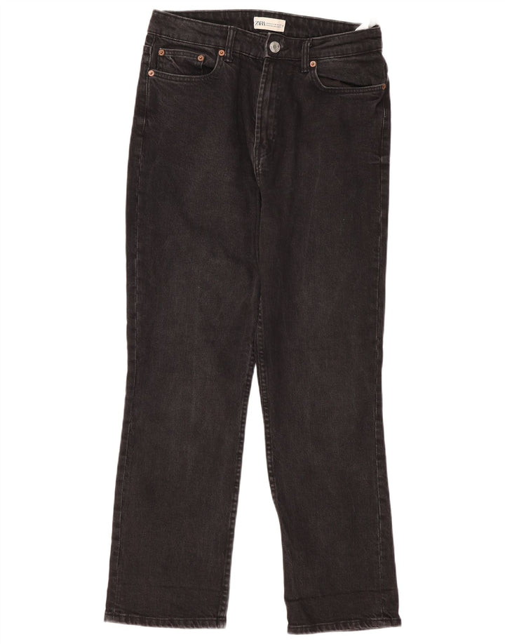 Blugi drepti pentru femei Zara EU 42 Large W32 L29 Negri