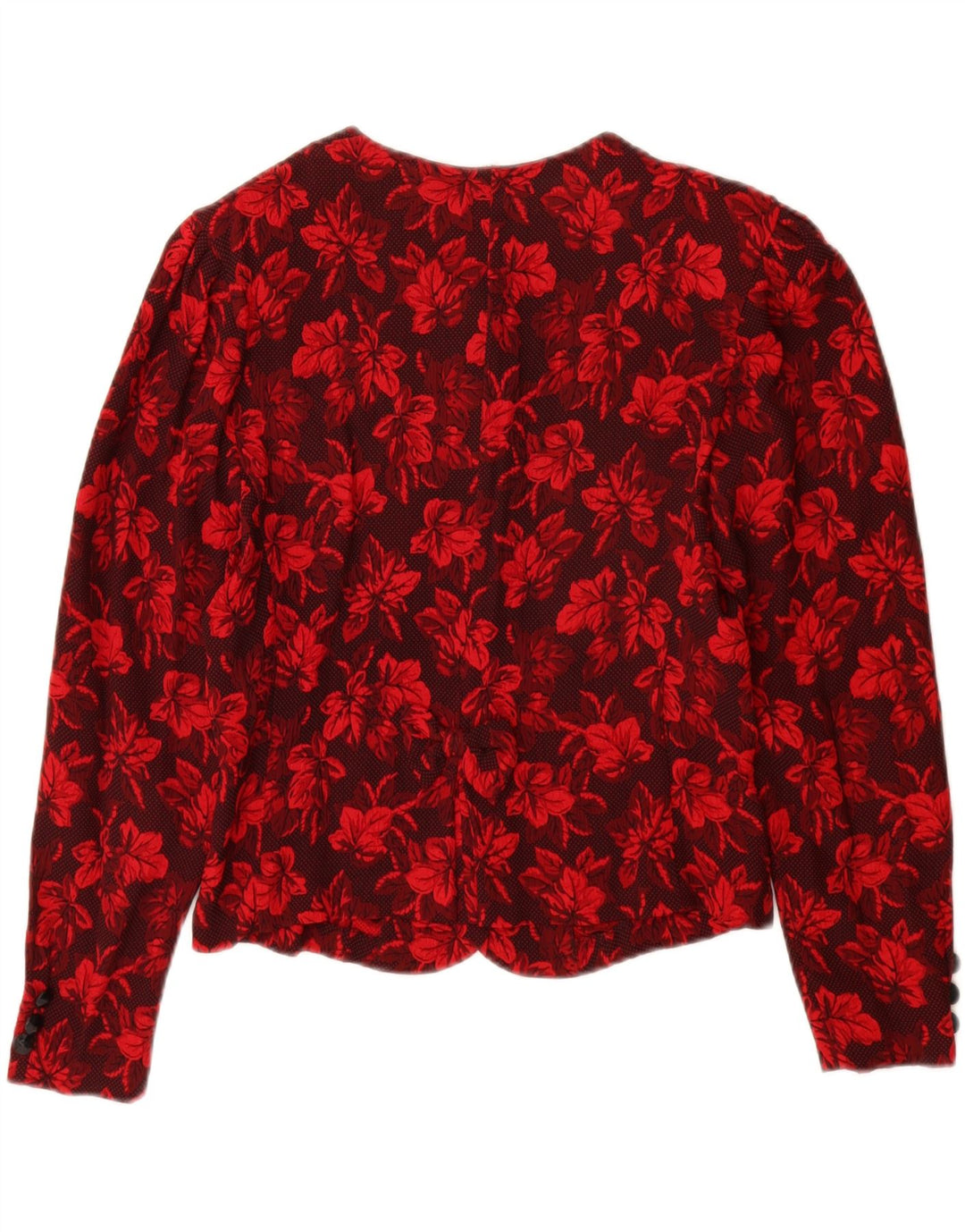Cardigan Vintage pentru femei Top IT 44 Medium Red Floral Viscose