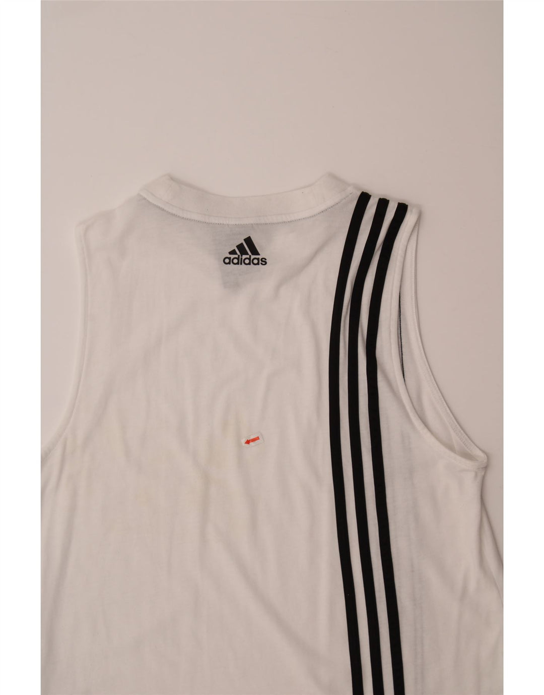 ADIDAS Womens Vest Top UK 12/14 Medium White Vintage Adidas and Second-Hand Adidas from Messina Hembry 