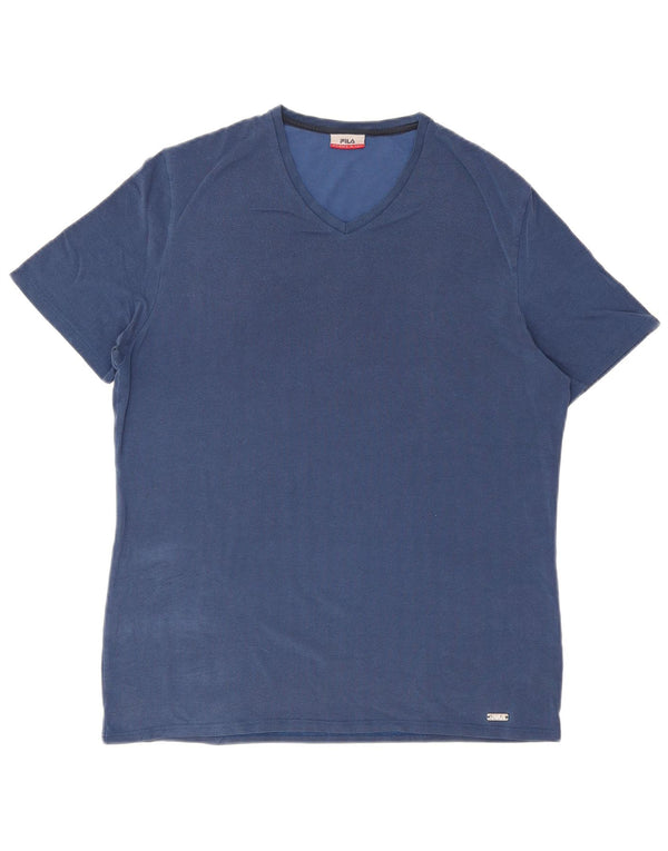 Tricou pentru bărbați Fila Top XL Blue Herringbone Bumbac